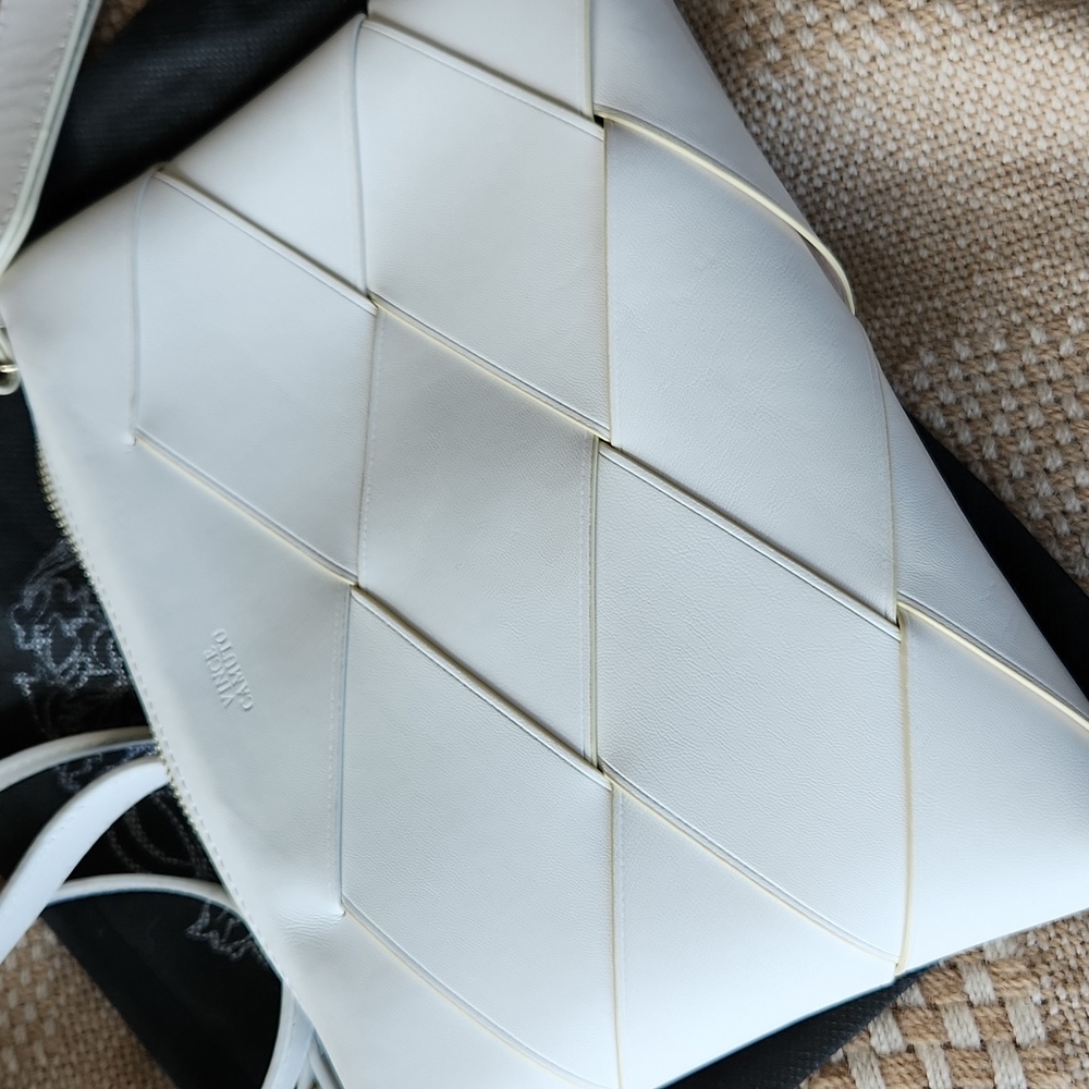 Vince Camuto Ivory Leather Cross Body Clutch